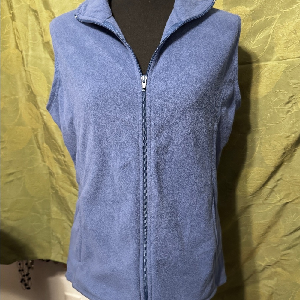 Great Northwest Blue Fleece Zip-Up Vest with Pockets Sz Sm